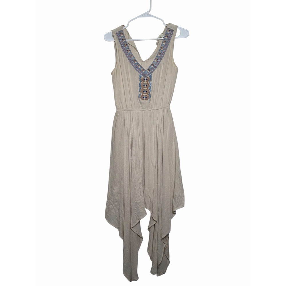 Miami Embroidered Handkerchief Hem Boho Dress Small Festival